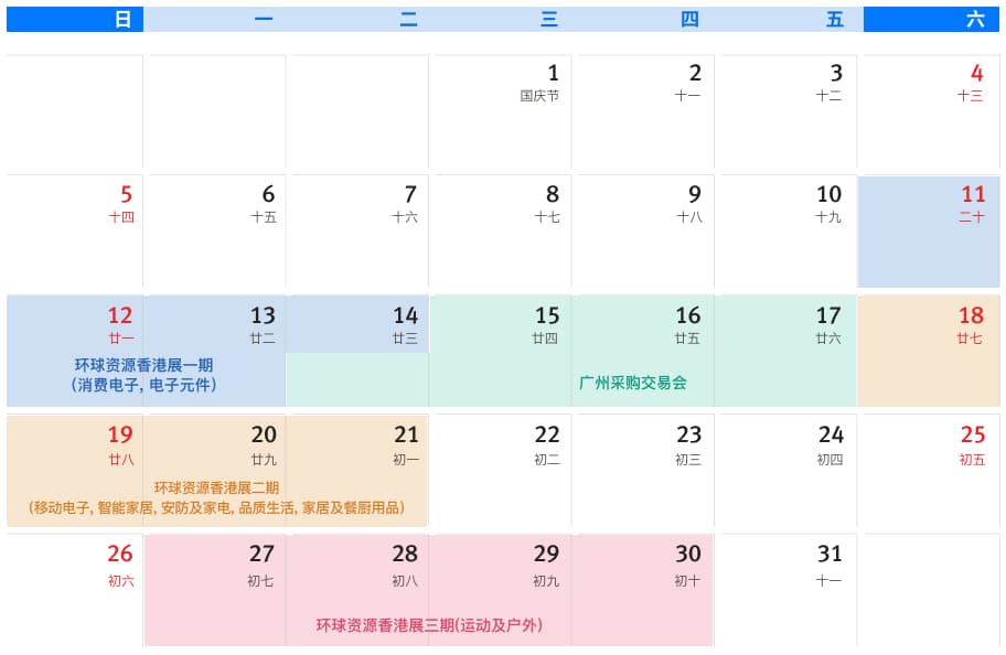 十月环球资源展会